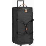 Bric's Milano X-Travel 77 cm Deri Detaylı Tekerlekli Seyahat Çantası Şık ve Çevre Dostu Tasarım - Siyah