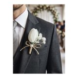 Bridal Luxe Premium damat yaka çiçeği laleli