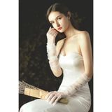 Bride Aksesuar Dünyası Gelinlik Eldiveni Tüllü Kostüm Aksesuarı Gelin Eldiveni Kostüm Aksesuarı
