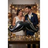 Bride Groom Bekarlığa Veda Folyo Balon Siyah Bıyık Model 40 İnç 45X98 Cm Parti Süsü