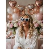 Bride To Be Beyaz Kalp Parti Gözlüğü Bekarlığa Veda Lüks Fotoğraf Aksesuarı