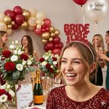 Bride To Be Kırmızı Simli Taşlı Eva Taç Bekarlığa Veda Parti Aksesuarı