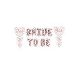 Bride To Be Rose Gold Folyo Balon Ve Beyaz Üstüne Rose Gold Kalp Balon Set
