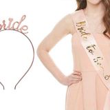 Bride To Be Rose Gold Taç Kuşak Set