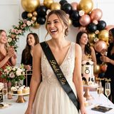 Bride To Be Siyah Altın Yazılı Gelin Kuşağı Bekarlığa Veda Aksesuarı