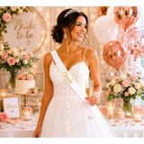 Bride Yazılı Beyaz Altın Yaldızlı Gelin Kuşağı Bekarlığa Veda Parti Süsü