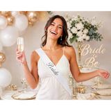 Bride Yazılı Beyaz Gümüş Yaldızlı Gelin Kuşağı Bekarlığa Veda Parti Süsü