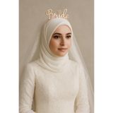 Bride Yazılı Metal Taç Düğün Gelin Başı Tacı Parti Tacı Stok Durumuna Göre