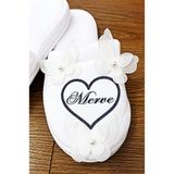 bridebyvictoria ( İSMİNİZİ YAZIYORUZ) Kişiye Özel Süslü İnci Detaylı İsimli Gelin Terliği Bride Terlik
