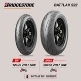 Bridgestone Battlax S22 120/70 ZR17 58W - 200/55 ZR17 78W Ön Arka Motosiklet Lastik Takımı (2024/2023)