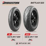 Bridgestone Battlax S23 120/70 ZR17 58W - 180/55 ZR17 73W Ön Arka Motosiklet Lastik Takımı (2025)