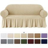 Bright Home Bürümcük Koltuk,kanepe, Çekyat Örtüsü,lastikli,esnekli,etekli Koltuk Kılıfı 3kişilik Koltuk Için - 180 x 230 cm - Sütlü Kahve