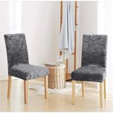Bright Home Kadife Sandalye Kılıfı ,sandalye Örtüsü Lastikli , 1 Adet - 35 x 55 cm - Antrasit