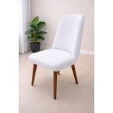 Bright Home Oval Sandalye Kılıfı Büyük Oval Likralı Yıkanabilir Streç Lastikli Sandalye Örtüsü 1 Adet - 46 x 57 cm - Krem