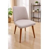 Bright Home Oval Sandalye Kılıfı Büyük Oval Likralı Yıkanabilir Streç Lastikli Sandalye Örtüsü 1 Adet - 46 x 57 cm - Vizon