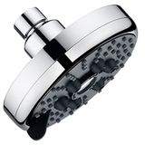 Bright Showers Yüksek Basınçlı Yağmur Duş Başlığı, Krom, 3 Püskürtme Ayarı, 4,6 İnç Yağış, Lüks Tepegöz Duş Deneyimi için Ayarlanabilir Metal Döner Top