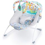 Bright Starts Ana Kucağı Rahatlatıcı Titreşimler Bebek Koltuğu - Çıkarılabilir Oyuncak Barı, Kaymaz Ayak, 0-6 Ay, 9 Kg'ya Kadar (Safari Eğlencesi) - Çok Renkli