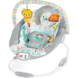 Bright Starts Comfy Ana Kucağı Yatıştırıcı Titreşimler Bebek Koltuğu - Kumaş Oyuncaklar, Müzik ve Çıkarılabilir Oyuncak Barı, 0-6 Ay, 9 Kg'a Kadar (Whimsical Wild) - Gri