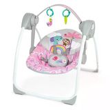 Bright Starts Pink Paradise taşınabilir kompakt otomatik bebek salıncağı, müzik, üniseks, yenidoğan +