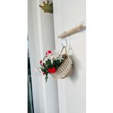 Bright3 Çok Amaçlı Düzenleyici Hasır Jüt Sepet Mutfak Banyo Dekoratif Sepet Saksılık Krem Fisto