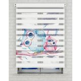 BRIGHTCOVER Baykuşlar Vektör Baskılı Zebra Perde - Gece Gündüz - Kız Çocuk Odası Perdesi, Bebek Odası Perdesi | Kokusuz Mürekkeple Basılmış Zebra Perdeler ile Sende Tarzını Yansıt! | 1 Dakikada Pratik Montaj - Renkli - 150 x 180 cm