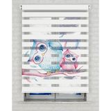 BRIGHTCOVER Baykuşlar Vektör Baskılı Zebra Perde - Gece Gündüz - Kız Çocuk Odası Perdesi, Bebek Odası Perdesi | Kokusuz Mürekkeple Basılmış Zebra Perdeler ile Sende Tarzını Yansıt! | 1 Dakikada Pratik Montaj - Renkli - 150 x 220 cm