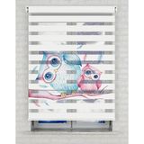 BRIGHTCOVER Baykuşlar Vektör Baskılı Zebra Perde - Gece Gündüz - Kız Çocuk Odası Perdesi, Bebek Odası Perdesi | Kokusuz Mürekkeple Basılmış Zebra Perdeler ile Sende Tarzını Yansıt! | 1 Dakikada Pratik Montaj - Renkli - 220 x 200 cm