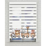 BRIGHTCOVER Kahverengi Tren ve Sevimli Hayvanlar Baskılı Zebra Perde - Gece Gündüz - Bebek Odası Perdesi | Kokusuz Mürekkeple Basılmış Zebra Perdeler ile Sende Tarzını Yansıt! | 1 Dakikada Pratik Montaj - Renkli - 240 x 220 cm