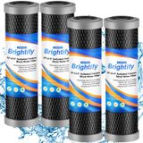 Brightify 10"x2.5" 5 Mikron Karbon Su Filtresi, Tüm Ev Karbon CTO Su Filtresi Kartuşu Değiştirme D-10A, P5-D, DuPont WFPFC8002, SCWH-5, GE FXWTC, Whirlpool WHCF-WHWC, 4'lü Paket