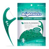 Brightworks ECO Sürdürülebilir Diş İpi Seçimleri - 270 Adet - ABD'de Üretildi%100 Tüketici Sonrası Geri Dönüşümlü Plastik, Mikro Kristalli Süper Güçlü Nane Aromalı Diş İpi