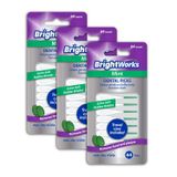BrightWorks Nane Diş Seçimleri, Ekstra Yumuşak Kauçuk Kıllı, Dişlerin Arasını Nazikçe ve Etkili Bir Şekilde Temizleyin, Seyahat Çantası Dahil, 3 Paket (64 Paket Başına)