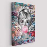 Brigitte Bardot ve Güzelliği Graffiti Pop Art Dekoratif Kanvas Tablo, Duvar Dekoru 6469
