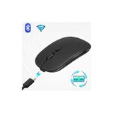 Brijo ivo tech Sessiz Tıklama Şarjlı Çift Modlu Bluetooth Kablosuz 2.4ghz Siyah-beyaz-açik mavi Mouse