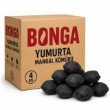 Briket Yumurta Kömür - 4 kg Sıkıştırılmış%100 Doğal Uzun Süre Yanan En iyi Barbekü Mangal Kömürü