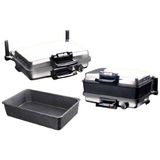Brilex Jumbo Silex Granit Grill Büyük Boy 37cm x 24cm Yapışmaz Granit Malzeme ile Pratik Pişirme