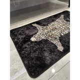 Brillant 2'li Leopar Desen 60X100 - 60X50 Banyo Paspası - Siyah