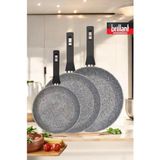 Brillant 3lü Granit 20CM 24CM 28CM Tava Seti Gri