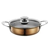 Brillant Anatolia 3 Ply Basık Cam Kapaklı Bakır Rose Gold 26 cm Tencere