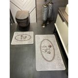 Brillant At Desen Horse Desenli 2'li Kaymaz Taban Banyo Paspas Takımı (60X100 Cm – 60X50 Cm) - Kahverengi