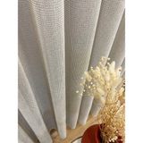 Brillant Bej-Gri Renk Modern Dokulu Örme 1/3 Sık Pile Tül Perde - Ekru - 260 x 230 cm