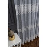 Brillant Brode Ela Desen 2kat Pileli Tül Perde - 250 x 250 cm - Beyaz