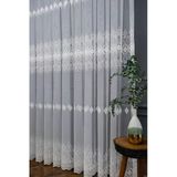 Brillant Damask Mentol Salon Tül Perde Model Tasarım Çeşit Renk Tül 3 Katpileli