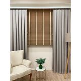 Brillant Doğal Ahşap Rengi %100 Orijinal Ahşap Jaluzi Perde 50 Mm Ofis Modern Ve Tüm Mekanlar Için - 120 x 120 cm - Açık Ahşap