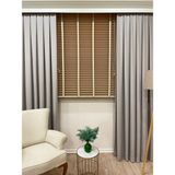 Brillant Doğal Ahşap Rengi %100 Orijinal Ahşap Jaluzi Perde 50 Mm Ofis Modern Ve Tüm Mekanlar Için - 80 x 190 cm - Açık Ahşap