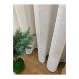 Brillant Ekru Simli Keten Şantuk 1/25 Pile Tül Perde, Ekru, 200 X 270