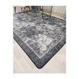 Brillant Gri Renk Geometrik Desen Kaymaz Taban Yolluk Halı