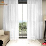Brillant İnce Çizgili Etek Kurşunlu 1/2.5 Pile Ekru 100x270 cm Tül Perde