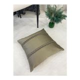 Brillant İthal Ipek (Silk) Kırlent Yastık Kılıfı Kordonlu (Yağ Yeşili)