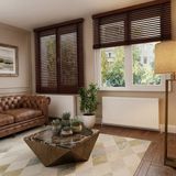 Brillant Kızıl Kahve %100 Orijinal Ahşap Jaluzi Perde 50 mm Ofis Modern ve Tüm Mekanlar Için - 80 x 260 cm