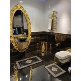 Brillant Losarina 2'li Lateks Kaymaz Taban Su Geçirmez Banyo Paspas Takımı (60X100 - 60X50) - Altın